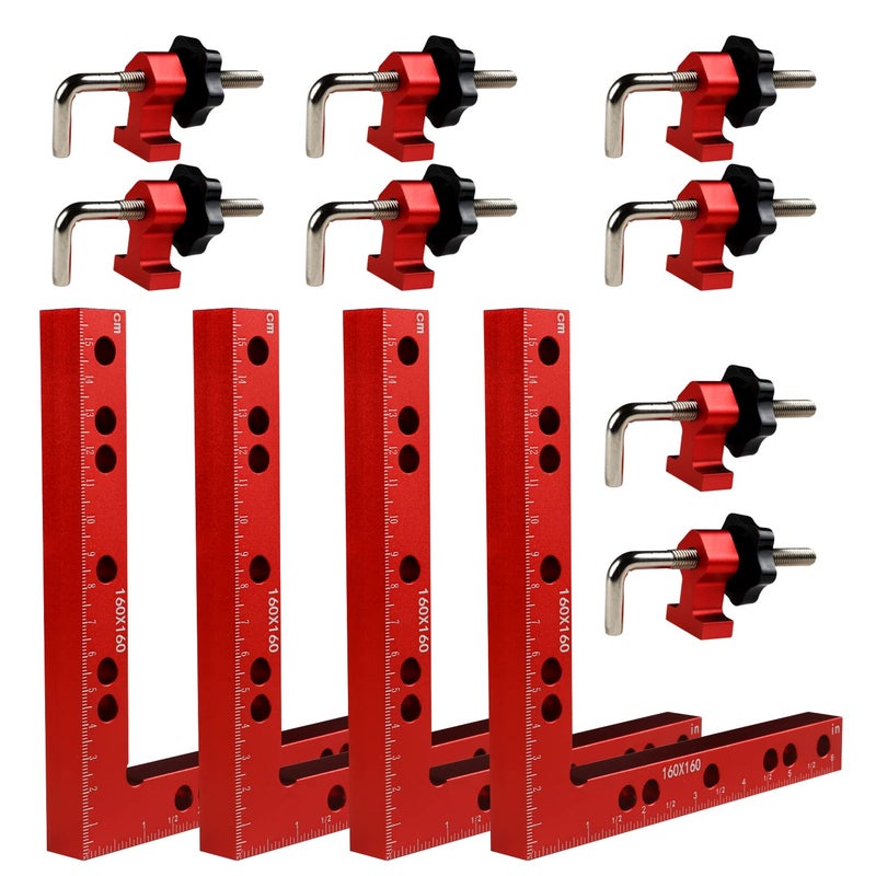 YYinno Clamping Squares for Woodworking, 6.3"" x 6.3"" 90 Degree Positioning Squares Right Angle Corner Clamps for Woodworking, 16 x 16cm Aluminum Alloy Corner Clamp Tool for Picture Frame Box Cabinets - Image 1
